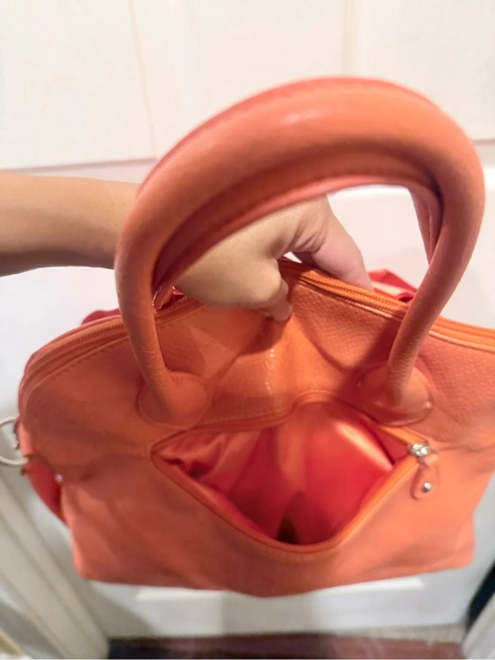 Stylish Coral Rose Applique Tote Bag - Women's Fashion Handbag
